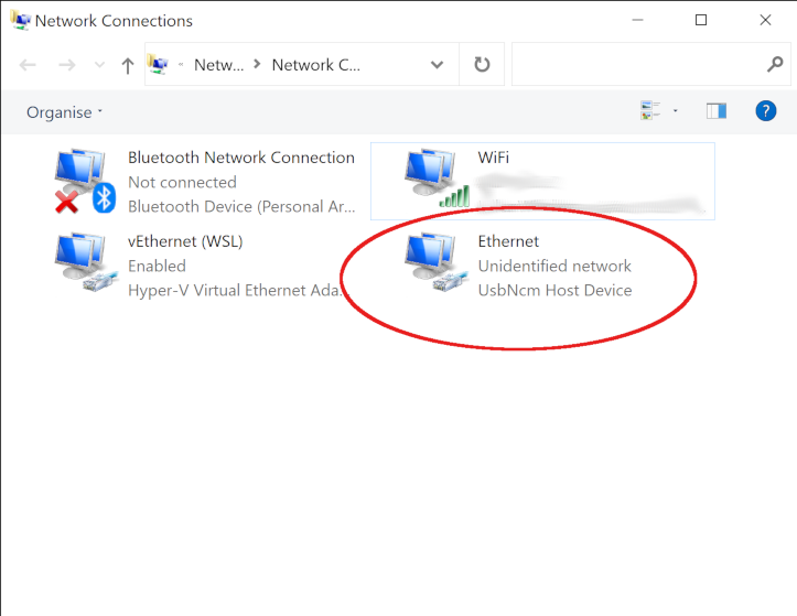 Network Connections window